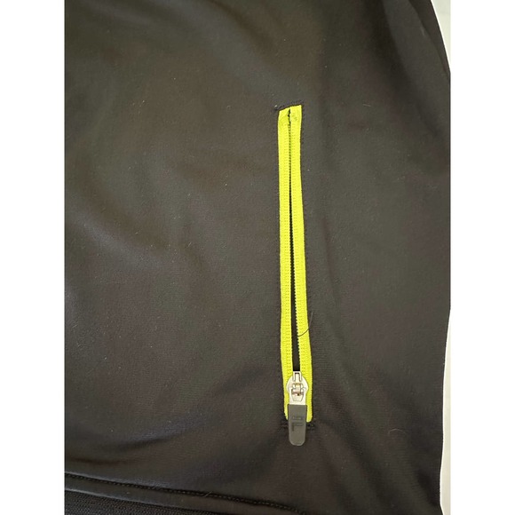 Women M Fila black jacket neon green yellow edge zipper workout - Picture 2 of 13